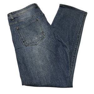 MBX Slim Stretch Straight Leg Mid-Rise Men's Blue Denim Jeans W36 L32